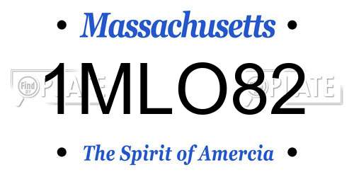 1MLO82 Massachusetts License Plate