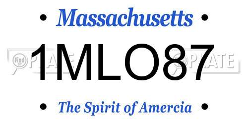 1MLO87 Massachusetts License Plate