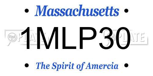1MLP30 Massachusetts License Plate
