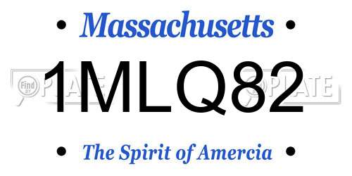 1MLQ82 Massachusetts License Plate