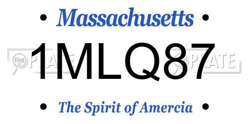 1MLQ87 Massachusetts License Plate