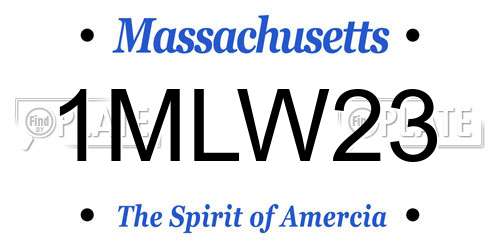 1MLW23 Massachusetts License Plate