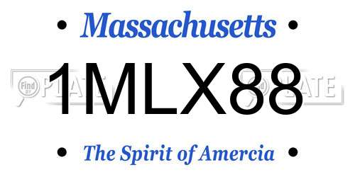1MLX88 Massachusetts License Plate