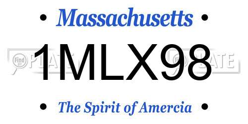 1MLX98 Massachusetts License Plate