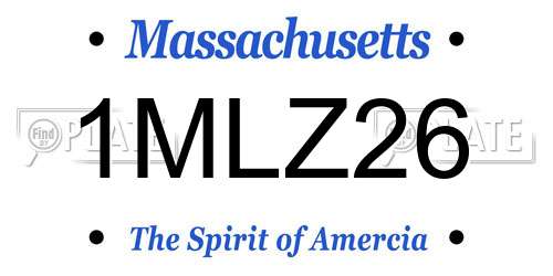 1MLZ26 Massachusetts License Plate