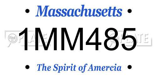 1MM485 Massachusetts License Plate
