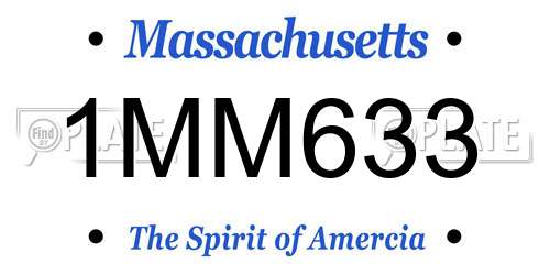 1MM633 Massachusetts License Plate