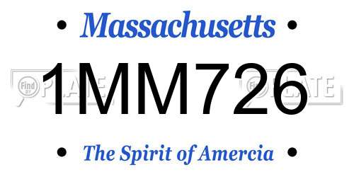 1MM726 Massachusetts License Plate