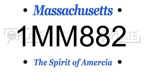 1MM882 Massachusetts License Plate
