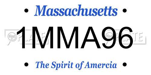1MMA96 Massachusetts License Plate