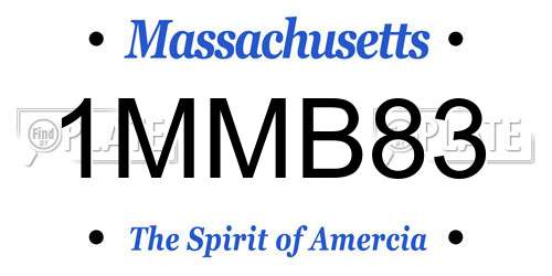 1MMB83 Massachusetts License Plate