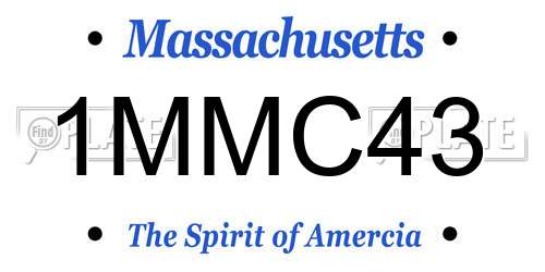 1MMC43 Massachusetts License Plate
