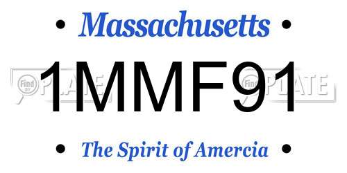 1MMF91 Massachusetts License Plate