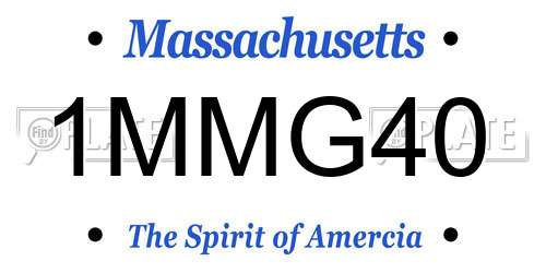 1MMG40 Massachusetts License Plate