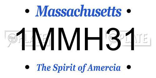 1MMH31 Massachusetts License Plate