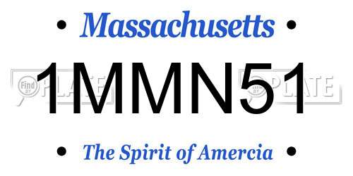 1MMN51 Massachusetts License Plate
