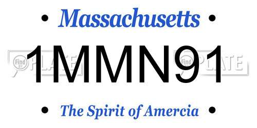 1MMN91 Massachusetts License Plate