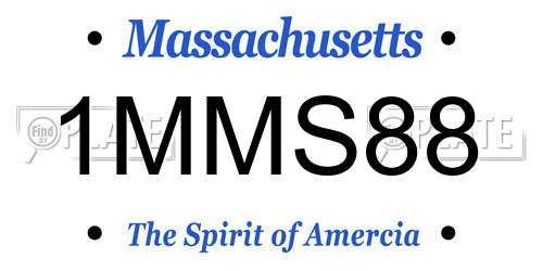 1MMS88 Massachusetts License Plate