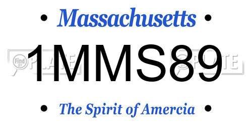 1MMS89 Massachusetts License Plate