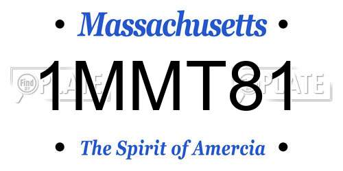 1MMT81 Massachusetts License Plate