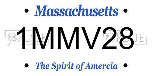 1MMV28 Massachusetts License Plate