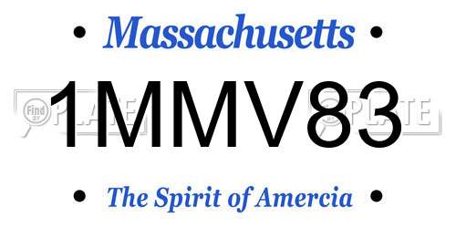 1MMV83 Massachusetts License Plate