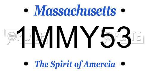 1MMY53 Massachusetts License Plate