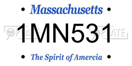 1MN531 Massachusetts License Plate