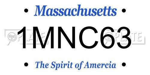 1MNC63 Massachusetts License Plate