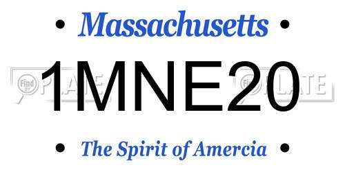 1MNE20 Massachusetts License Plate