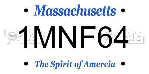 1MNF64 Massachusetts License Plate