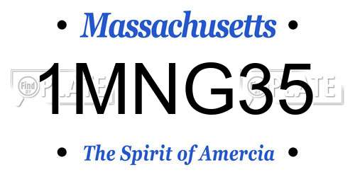 1MNG35 Massachusetts License Plate