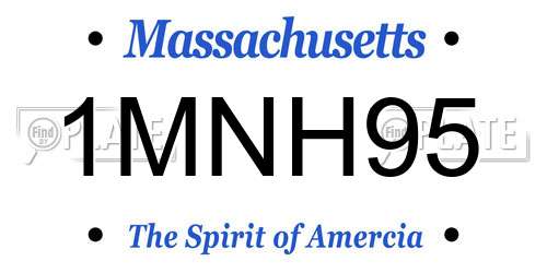 1MNH95 Massachusetts License Plate