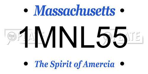1MNL55 Massachusetts License Plate
