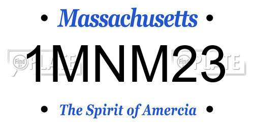 1MNM23 Massachusetts License Plate