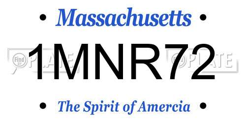 1MNR72 Massachusetts License Plate
