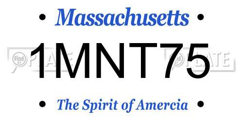 1MNT75 Massachusetts License Plate