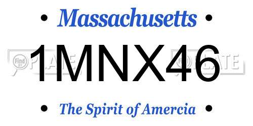 1MNX46 Massachusetts License Plate