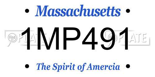 1MP491 Massachusetts License Plate