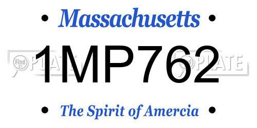 1MP762 Massachusetts License Plate