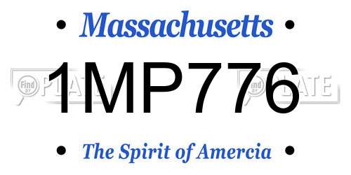 1MP776 Massachusetts License Plate