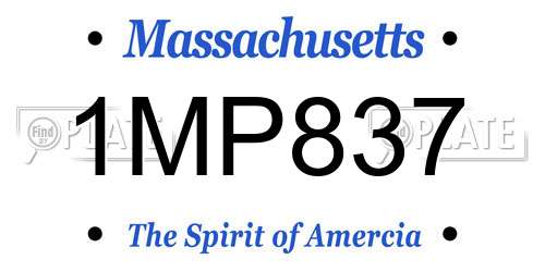 1MP837 Massachusetts License Plate