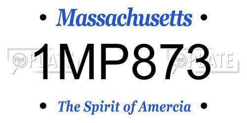 1MP873 Massachusetts License Plate