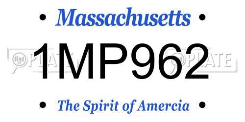 1MP962 Massachusetts License Plate