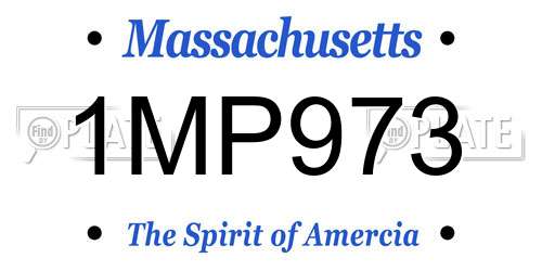 1MP973 Massachusetts License Plate