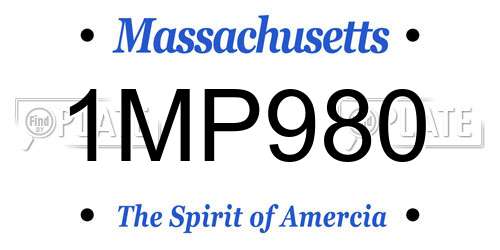 1MP980 Massachusetts License Plate