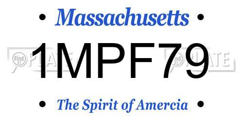1MPF79 Massachusetts License Plate