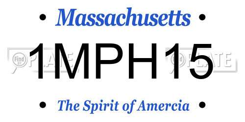 1MPH15 Massachusetts License Plate