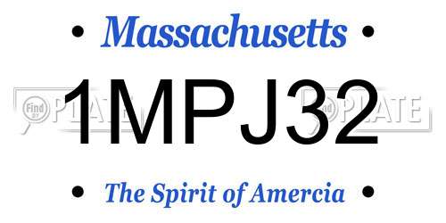 1MPJ32 Massachusetts License Plate