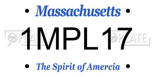 1MPL17 Massachusetts License Plate